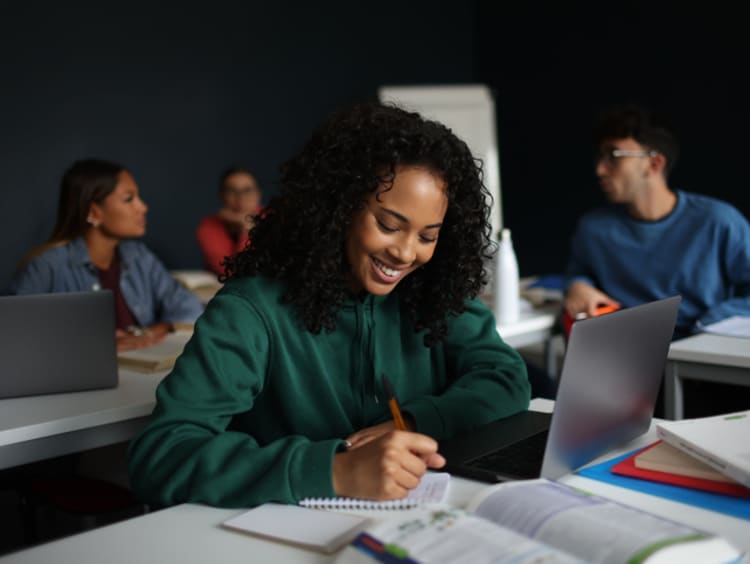 Students engaged in a learning session